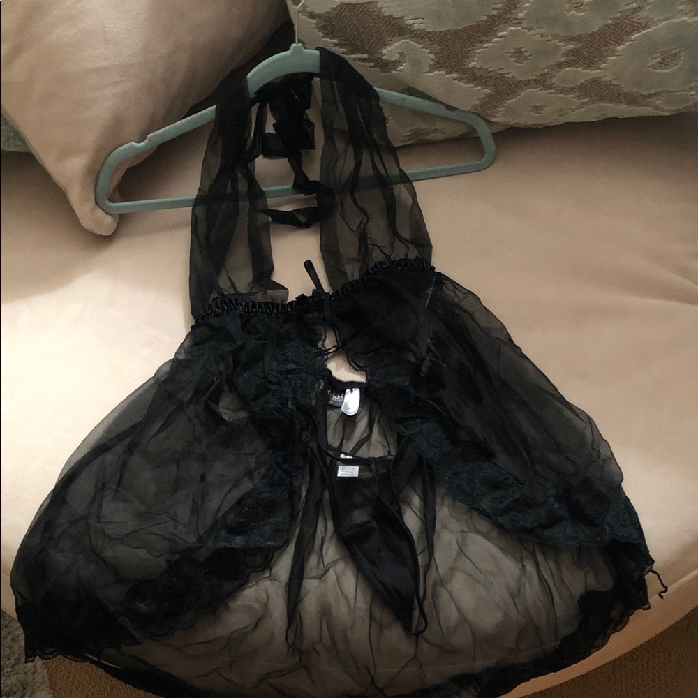 Frederick's of Hollywood Sheer Black Chemise